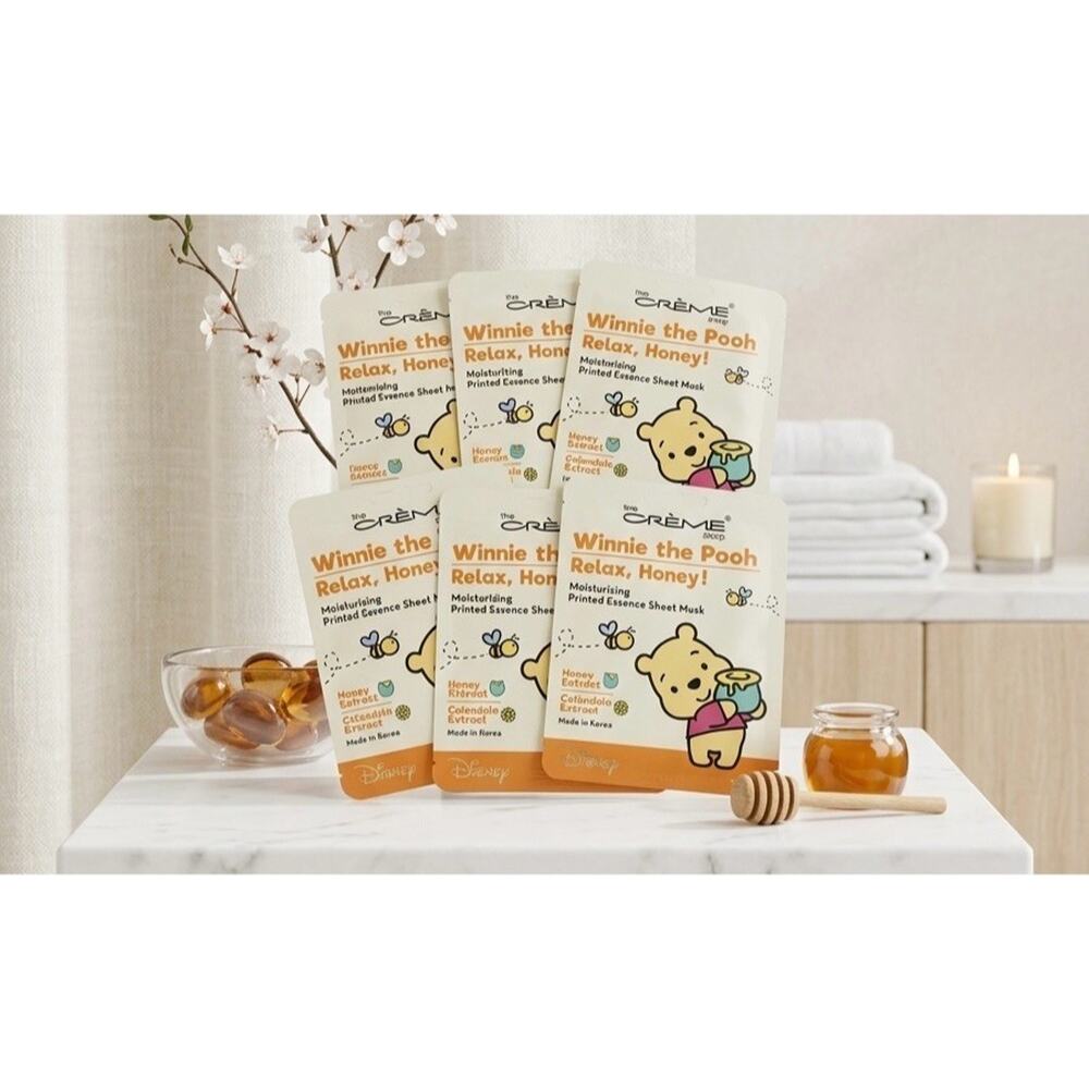 6 pack bundle lot The Crème Shop Disney Winnie the Pooh Relax Honey Sheet Mask